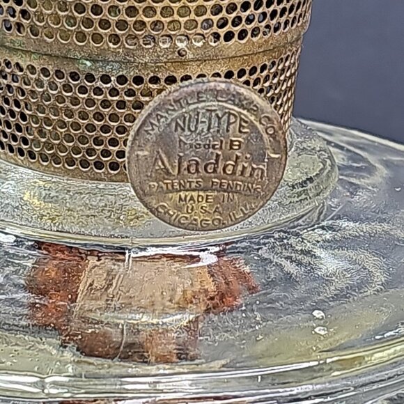 Vintage ALADDIN Clear Washington Drape Lamp Glass Model B Burner Parts Repair US - Picture 2 of 14